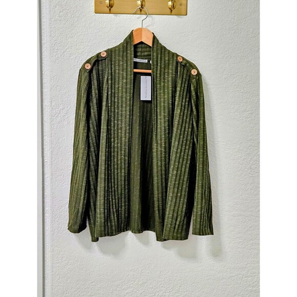 NWT Notations Lightweight Green Long Sleeve Cardigan button detail Size XLarge - Picture 1 of 9